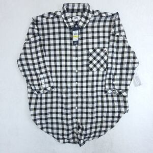 Tommy Jeans Women's Cotton Oversized Button Up Plaid Shirt Size M NEW